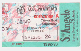 54334 108/ BIGLIETTO Stadio - PALERMO Vs COMO - 1992/1993 - Toegangskaarten