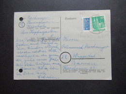 Bizone 20.12.1948 Bauten Nr.80 EF Postkarte Hannover - Wuppertal Notopfer Nr. 1 Geschnitten / Gerissen! - Briefe U. Dokumente