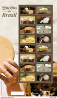 BRAZIL 2021 - CHEESE  -  FROMAGE  - FORMAGGIO BRASILIANO - CUISINE - FOOD -  FULL SHEET 2 SETS - MINT - Ungebraucht