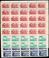 337.GREECE.1942-1944 LANDSCAPES.HELLAS 581-598.MNH SHEETS OF 50,FOLDED IN THE MIDDLE,FEW PERF.SPLIT - Neufs