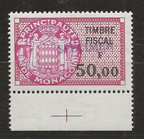 TIMBRES FISCAUX DE MONACO SERIE UNIFIEE N° 94 50F Carmin Rare Surchargé Spécimen Neuf Gomme Mnh (**) - Revenue