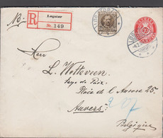 1912. DANMARK.  10 øre Envelope + 25 øre Frederik VIII On Recommended Envelope Cancel... (Michel 56+) - JF424959 - Brieven En Documenten