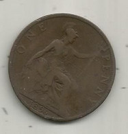 MONNAIE , Grande Bretagne, Victoria , One Penny , 1896, 2 Scans - Andere & Zonder Classificatie