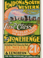 - STONEHENGE. - LONDON & SOUTH WESTERN Railway - Scan Verso - - Stonehenge