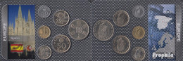 Spanien 1980 Stgl./unzirkuliert Kursmünzen Stgl./unzirkuliert 1980 50 Centimos Bis 100 Pesetas - Mint Sets & Proof Sets