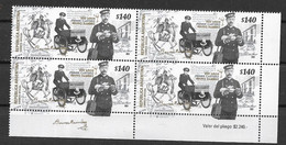 #10060 ARGENTINE,ARGENTINA 2021 FIRST POSTMAN 250° ANIVERSARY BLOC OF 4,CUADRE,NEUF MNH - Ungebraucht