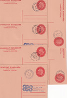 ANDORRE - 6 Entiers Postaux Intérieurs Oblitérés En 1977 De 6 Bureaux Différents - Covers & Documents