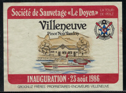 Villeneuve-Pinot-Noir // Société De Sauvetage De La Tour-de-Peilz  "Le Doyen"  1986 - Barcos De Vela & Veleros