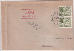 SUISSE - 1959 - AUTOMOBIL-POSTBUREAU - ENVELOPPE De ZUG "ZUCHTSTIERMARKT" - Brieven En Documenten