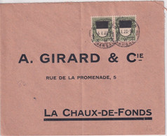 SUISSE - 1923 - PRO JUVENTUTE - ENVELOPPE De AARGAU => LA CHAUX-DE-FONDS - Covers & Documents