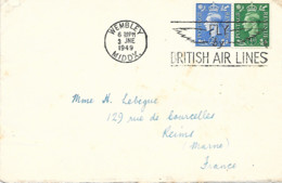 Lettre Poste Aérienne Grande Bretagne Flamme Wembley/MIDDX 3 JNE I949 " FLY By British Air Lines." - Universal Mail Stamps