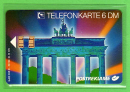 X10 08.92 Telefonkarte 6 DM Brandenburger Tor Ungebraucht Auflage 13200 - X-Reeksen : Advertenties Van De D. Postreklame