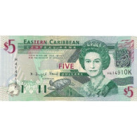 Billet, Etats Des Caraibes Orientales, 5 Dollars, Undated (2000), KM:37k1, NEUF - Ostkaribik