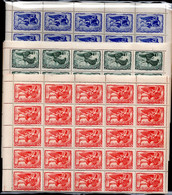 358.GREECE.1943 WINDS,HELLAS A61-A66,MNH SHEETS OF 50.FOLDED HORIZONTALLY,WILL BE SHIPPED FOLDED,FEW PERF.SPLIT. - Fogli Completi