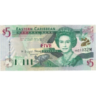 Billet, Etats Des Caraibes Orientales, 5 Dollars, Undated (2000), KM:37m, NEUF - Ostkaribik