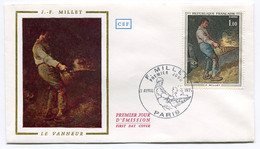 RC 21358 FRANCE TABLEAU LE VANNEUR DE MILLET 1971 ENVELOPPE 1er JOUR FDC - 1970-1979