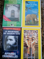 4 VHS  EGYPTE EN QUETE D'ETERNITE, LA VIE SAUVAGE AFRICAINE, PROMENADE A FES ET MEURTRIER DE SHARON TATE TB ETAT - Documentaires