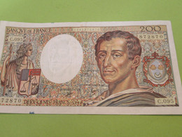 Billet De Banque Ancien/ MONTESQUIEU/ 200 Francs/N°872870/ C.095/1990          BILL211 - 200 F 1981-1994 ''Montesquieu''