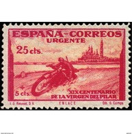 ES890SASF-L4228TESUR.Spain.Esgane .RELIGION.VENIDA DE LA VIRGEN DE EL PILAR De ZARAGOZA.URGENTE.moto.1940.(Ed 903**) - Exprès