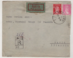 TURKEY,TURKEI,TURQUIE ,MENEMEN TO FATIH 1948  COVER - Lettres & Documents