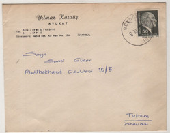 TURKEY,TURKEI,TURQUIE ,BEYOGLU   TO  TAKSIM 1973  COVER - Lettres & Documents