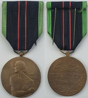 Médaille De La Résistance Armée / Medaille Van De Gewapende Weerstand -1940-1945 - En Bronze - 39 Mm De Diamètre - WWII - Belgique