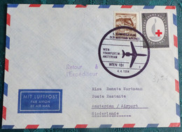 AUA  Wien Amsterdam 1964  Air Aviation  First Flight Erstflug   #cover5349 - Premiers Vols