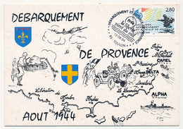 FRANCE - Carte Maximum - 2,80 Débarquement Et Bataille De Provence - TOULON - 13.8.1994 - Guerre Mondiale (Seconde)