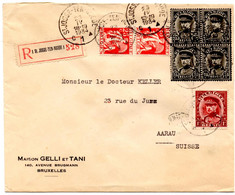 Lettre Recommandée De Saint Josse Ten Noode (23.04.1934)  Pour Aarau - 1934-1935 Leopold III