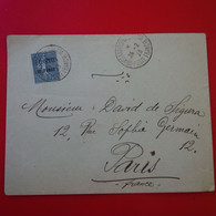 LETTRE CONSTANTINOPLE POUR PARIS TIMBRE SURCHARGE - Lettres & Documents