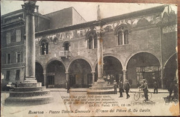 Cpa, RAVENNA - Piazza Vittorio Emanuele, Affresco Del Pittore A. De Carolis, Testo Di Dante, éd SALBAROLI, ITALIE - Ravenna