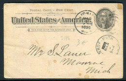 Etats Unis - Entier Postal Voyagé En 1895 - Prix Fixe !!  - Ref S 186 - ...-1900