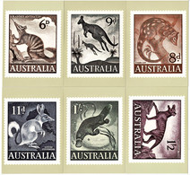 Australia 1959-1962 Native Animals Set Of 6 Mint Postcards By Stamp Factory - Other & Unclassified