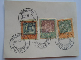 AV116.43 Overstamping Hungarian Royal Central Stamp Warehouse Budapest 1925 -  1000, 5000, 50000 Korona Revenue Stamps - Revenue Stamps