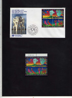 Nations Unies 1992 - Lot De 3 FDC Et Blocs De 4 Timbres "New-York 609/612 - Genève 227/230 - Vienne 141/144" Neuf** MNH - Other & Unclassified