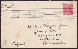 1930 NZ - ENGLAND ADMIRAL Cover 1d Rate Per SS TAINUI - Lettres & Documents