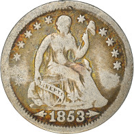 Monnaie, États-Unis, Seated Liberty Half Dime, Half Dime, 1853, U.S. Mint - Half Dimes (Demi Dimes)