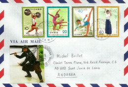 Japanese Samurai Warriors., Letter From Japan, Sent To Andorra, With Arrival Postmark - Zonder Classificatie