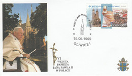 POLOGNE1999 VISITE PAPE JEAN PAUL II A GLIWICE - Covers & Documents