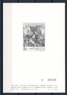 Tchécoslovaquie   Y&T   1653     ---    Feuillet Noir Et Blanc Numéroté  --  Exposition Praga 1968 - Lettres & Documents