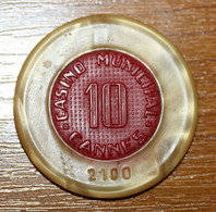 Jeton De Casino "10 (francs) Casino Municipal De Cannes" French Casino Token Chips - Casino