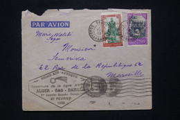 SOUDAN - Cachet " Ouverture De La Ligne Aérienne Alger/ Gao / Bamako " Sur Enveloppe En 1938 Pour Marseille - L 107560 - Storia Postale