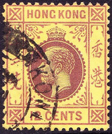 HONG KONG 1933 KGV 12c Purple/Yellow SG124b FU - Usati