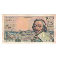 France, 1000 Francs, Richelieu, 1954, 1954-10-07, TTB, Fayette:42.8, KM:134a - 1 000 F 1953-1957 ''Richelieu''