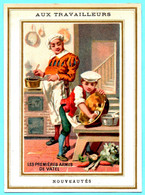Chromo Calendrier 1887 Avril à Septembre. Aux Travailleurs Nouveautés. Cuisinier Et Marmiton. Imp. Sicard - Klein Formaat: ...-1900