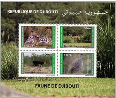 Djibouti 2012, Bird, Birds,  Spurfowl, Ostrich, M/S Of 4v, MNH** - Autruches