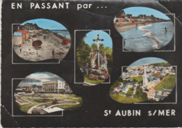 Cpsm 10x15 . Edit. LAPIE . En Passant Par (14) ST AUBIN -SUR-MER  Multi-vues  (5 Mini-vues) - Saint Aubin