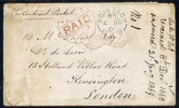 South Australia 1868 Pre-stamp Cover To London Endorsed ‘per Contract Packet’ - Mint Stamps