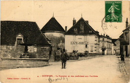 CPA COURSON - La Fontaine Et Rue Conduisant Aux Carriere (358003) - Courson-les-Carrières