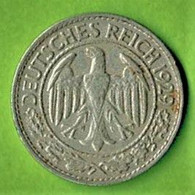 ALLEMAGNE / 50 REICHSPFENNIG / 1929 D / NICKEL - 50 Rentenpfennig & 50 Reichspfennig